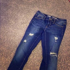 Washed out tight ripped jeans